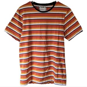 Denim & Flower Ricky Singh men's orange striped shirt